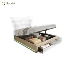 HOMAIRE Beige Velvet Upholstered Double Bed