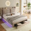 HOMAIRE Beige Velvet Upholstered Double Bed 6