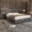 HOMAIRE Velvet King Size Ottoman Bed Grey 4
