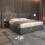 HOMAIRE Velvet Super King Ottoman Bed Grey 4