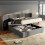 HOMAIRE Velvet Super King Ottoman Bed Grey 3