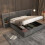HOMAIRE Velvet Super King Ottoman Bed Grey 5