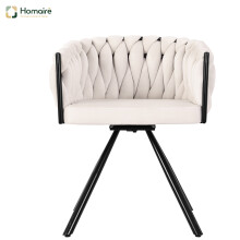 HOMAIRE Velvet Swivel Dining Chair Set Beige