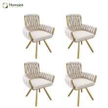 HOMAIRE Beige Velvet Swivel Dining Chair Set of 4