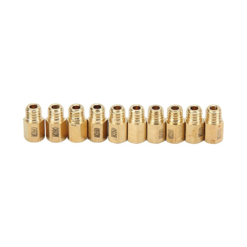 10Pcs/Set Carburetor Main Jet Solid Brass Replacement for Mikuni VM TM TMX Carb 200?290