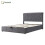 HOMAIRE Grey Velvet Double Bed with Storage 1