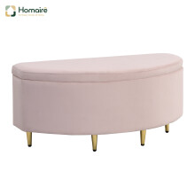 HOMAIRE Pink Velvet Upholstered Storage Bench