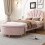 HOMAIRE Pink Velvet Upholstered Storage Bench 5