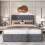 HOMAIRE Grey Velvet Double Bed with Storage 3