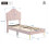 HOMAIRE Pink Velvet Single Bed with Adjustable 2