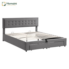HOMAIRE Grey Velvet King Size Upholstered Bed