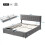 HOMAIRE Super King Velvet Upholstered Bed Grey 2