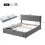 HOMAIRE Grey Velvet King Size Upholstered Bed 2