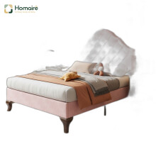 HOMAIRE Pink Velvet Upholstered Single Bed 90x190