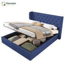 HOMAIRE Blue Velvet Upholstered Bed 135x190cm