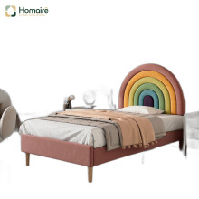 HOMAIRE Pink Velvet Upholstered Bed 90x190cm