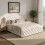 HOMAIRE Upholstered Bed 135x190cm White PU 3