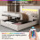 HOMAIRE Upholstered Bed 150x200cm White PU 6