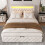 HOMAIRE Upholstered Bed 150x200cm White PU 5