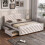 HOMAIRE Upholstered Bed 135x190cm White PU 5