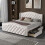 HOMAIRE Upholstered Bed 135x190cm White PU 6