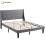 HOMAIRE Grey Velvet 4FT6 Upholstered Bed 1