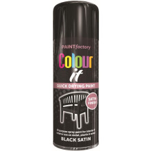 RAPIDE PF Colour It Spray Paint Performance Quick Drying Wood Satin Black 400ml
