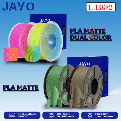 JAYO 3D-Drucker-Filament, PLA Matte, Grau, 1,75 mm 2