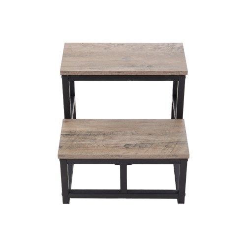 Living And Home 2-Step Stool with Metal Frame 2