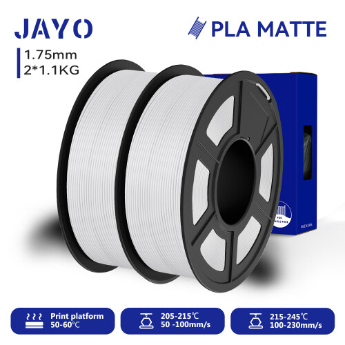 JAYO 3D-Drucker-Filament, PLA Matte, Weiß, 1,75 mm