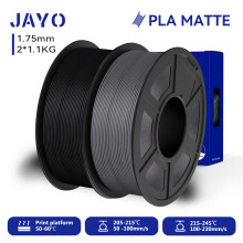 JAYO 3D-Druckerfilament, 2 Rollen, 1,75 mm, PLA Matte, Schwarz und Grau