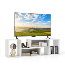 TV-Schrank 2-teilig freie Kombination Fernsehtisch für Fernseher bis zu 60 Zoll Weiß