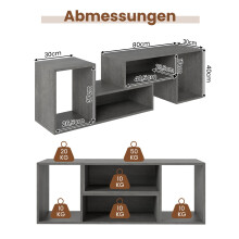 Modulares TV-Ständer für 60-Zoll-Bildschirme, Grau, 2-teiliges Set