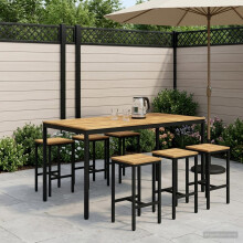 vidaXL Gartenbar-Tisch Weiß und Schwarz 196 x 100,5 x 105 cm