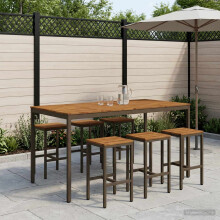 vidaXL Gartenbar-Tisch Natur und Kaffee 196 x 100,5 x 105 cm