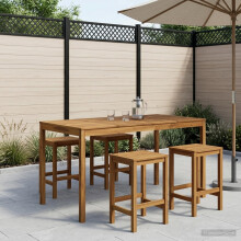 vidaXL Gartenbar-Tisch Weiß 196 x 100 x 105 cm Massivholz Akazie