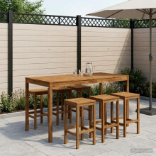 vidaXL Gartenbar-Tisch Natur 196 x 100 x 105 cm Massivholz Akazie