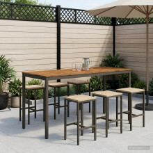 vidaXL Gartenbar-Tisch Natur und Kaffee 196 x 80,5 x 105 cm
