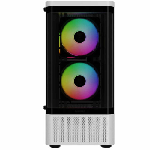 Gamdias TALOS E3 CG WH Mid-Tower Curved Glass Panel White Case 1