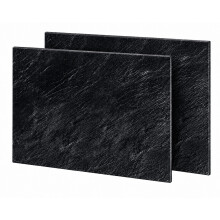 Set of 2 Glass Chopping Boards Black 52x30cm Toughened Glass Kitchen Worktop