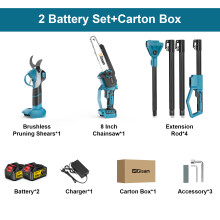 Gisam Scie à Chaîne Électrique et Cisailles de Taille 4 en 1, avec Moteur Brushless, pour Jardin et Taille de Branches