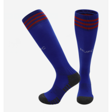 (MUCF Blue, M) 26-27 Kids Football Grip Socks High Knee & Long Football Training Socks - Breathable Cushioned Socks Children