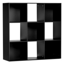 3-tier 9 Cubes Storage Unit Particle Board Cupboard Bookcase Organiser Home Office Shelves, Black