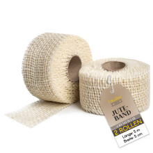 Creative Deco 2 x Weiße Juteband | Set aus Zwei Rollen 5 cm x 5 m