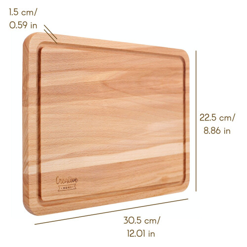 Creative Home 2 x Schneidebrett Holz | 30,5 x 22,5 x 1,5 cm 2