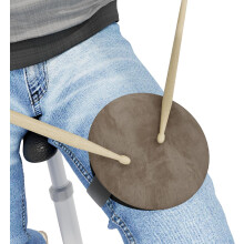 (Beige) Knee-Mounted Drum Practice Pad – 13cm Silent Portable Rehearsal Pad with Strap + Sticks