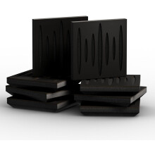 (Black) 8 Pack - Small Acoustic Panel | Decorative Sound Absorbing Wall Panel "PULSAR-Mini" 25x25x3 cm | Absorption & Diffusion