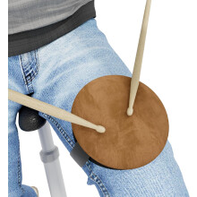 (Gold) Knee-Mounted Drum Practice Pad – 13cm Silent Portable Rehearsal Pad with Strap + Sticks