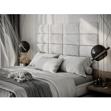 (White) 2 Pack-Rectangle (25x50cm) Headboard Wall Panels | Soft Upholstered Velvet Tiles for Bedroom