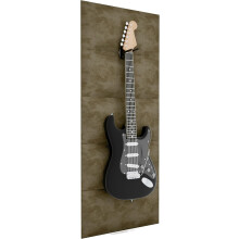 (Beige) Guitar Wall Mount with Acoustic Panels – Sound-Absorbing Wall Display for Electric Guitars – 125x50cm